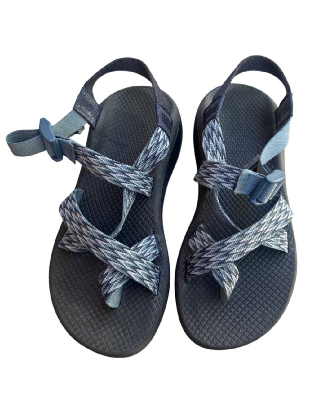 Chaco Z1 Classic Womens Size 8 Adjustable Strap Sandals Black Gray Zigzag